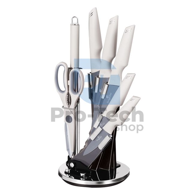 8-dielna sada kuchynských nerezových nožov s akrylovým stojanom MATT GREY 20735