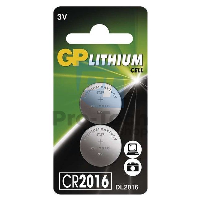 Lítiová gombíková batéria GP CR2016, 2ks 71793